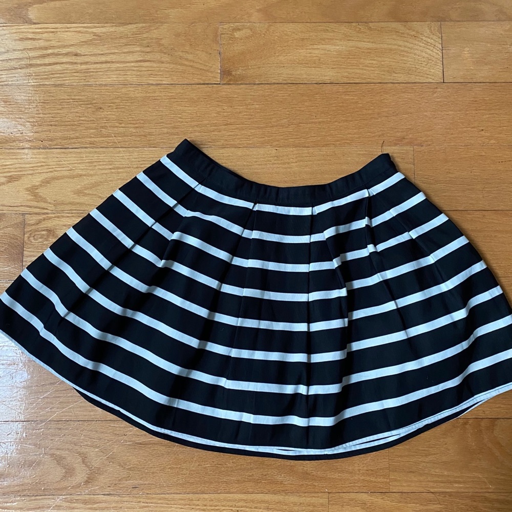 Black and White Striped Skirt